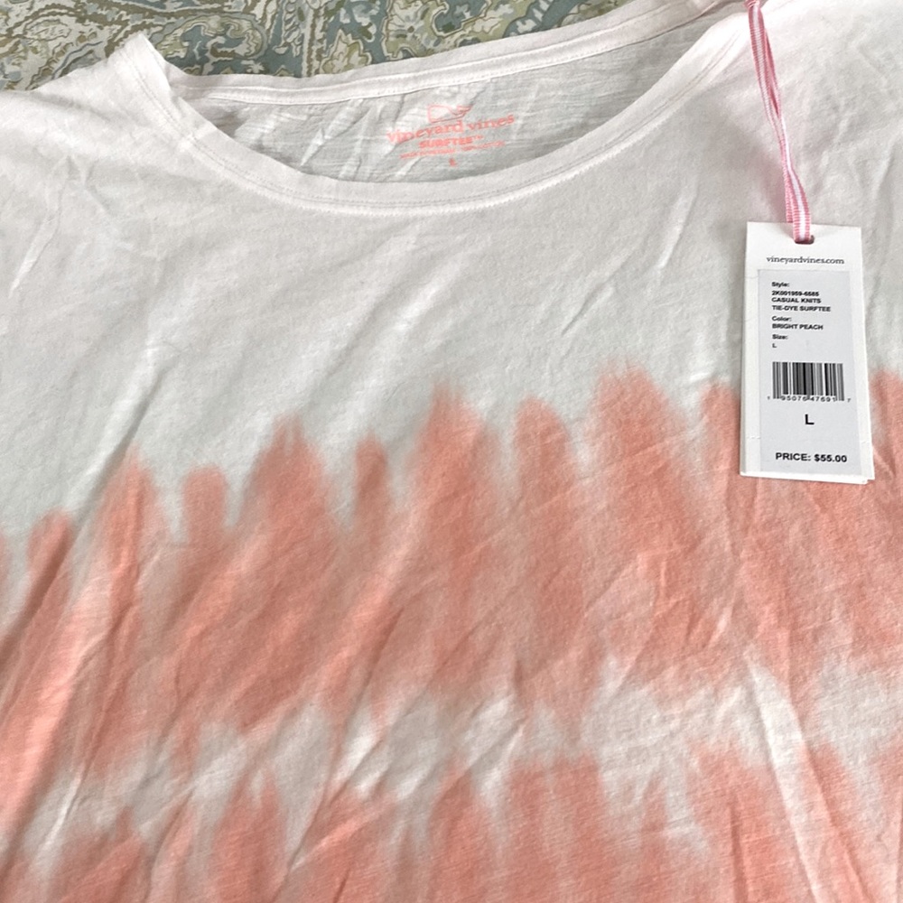 NWT Vineyard Vines Tie-Dye Surftee in Peach Size Large